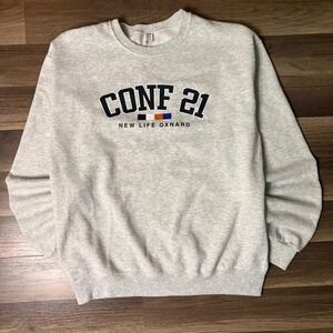 Vintage Grey New Life Oxnard crewneck sweatshirt streetwear MEN SIZE L